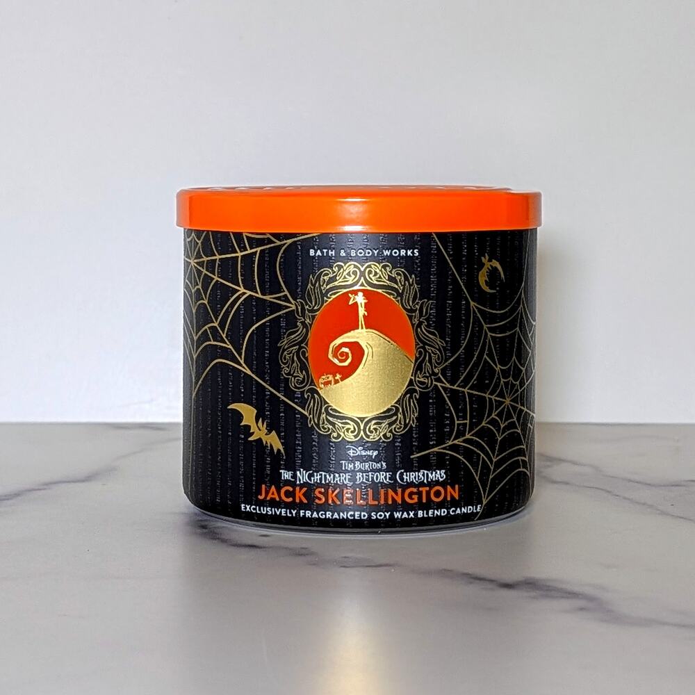 Bath & Body Works Jack Skellington 3-Wick Candle 14.5 oz (full size)